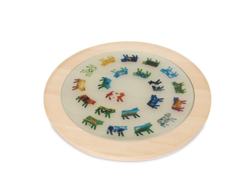 Plateau avec Poya sur verre
