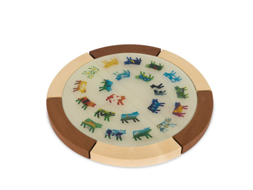 Plateau bicolore verre imprimé