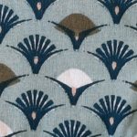 Eventail bleu-blanc-brun