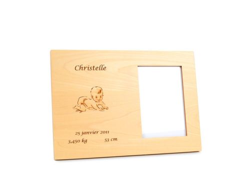 Cadre grand en Érable pour naissance