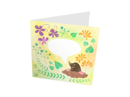 taupe avec un phylactère (bulle de bd)