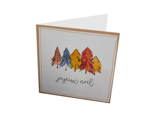 Carte joyeux noël avec sapins