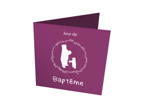 Carte – Baptême - Ours
