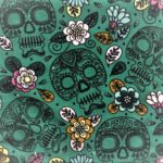 L-Coton Tête de mort_Vert-fleuri