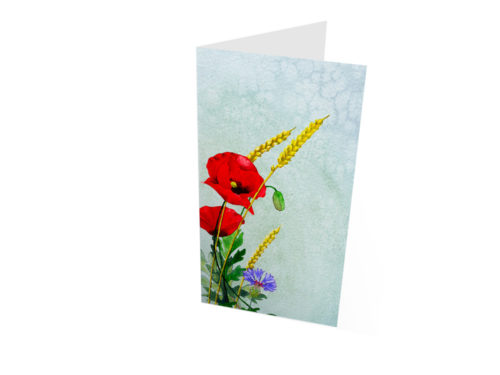 Carte Deuil - Coquelicot bleu
