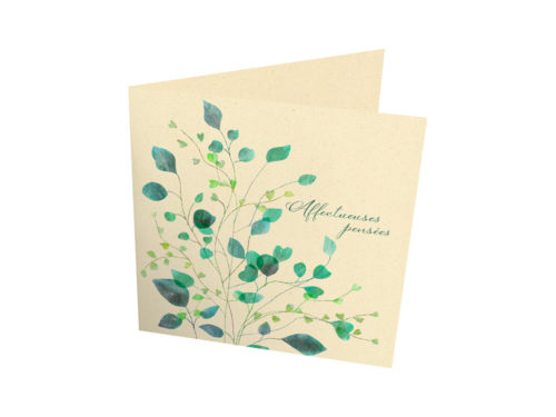 Carte Deuil - plante affectueuses pensées