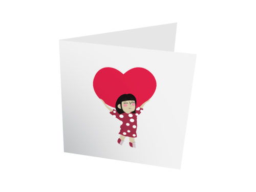 Carte - Fille & Coeur