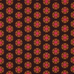 Toile cirée - Fleurs rétro_brun rouge-ocre-pink