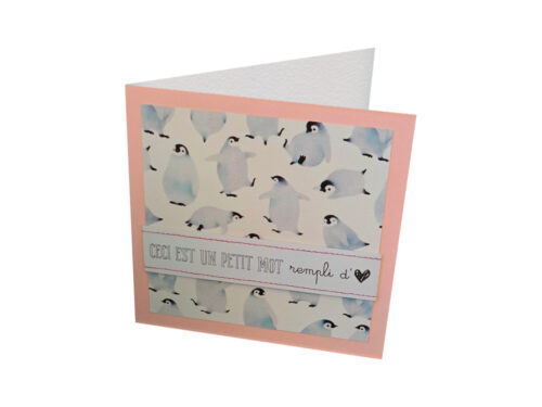Carte - Mot d'Amour _ Pingouin