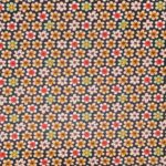 Toile cirée - Fleurs retro_noir